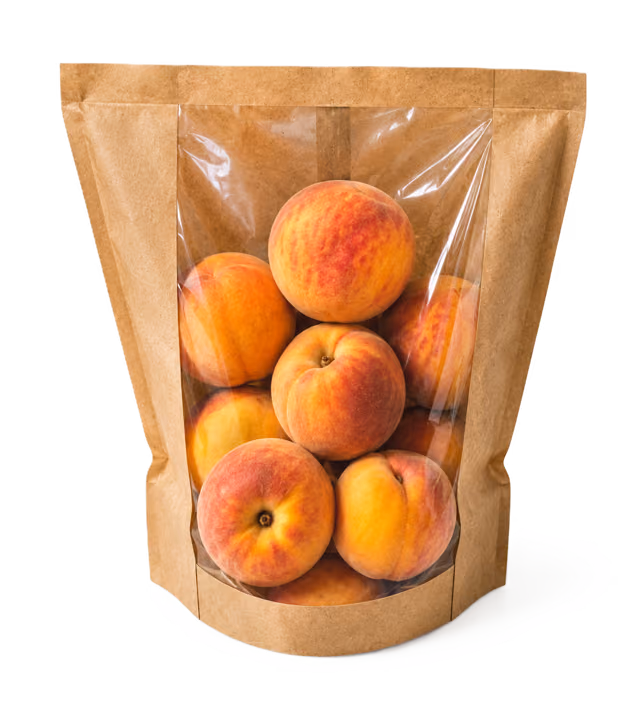 Bolsa BB Vertical Bag de papel kraft con melocotones